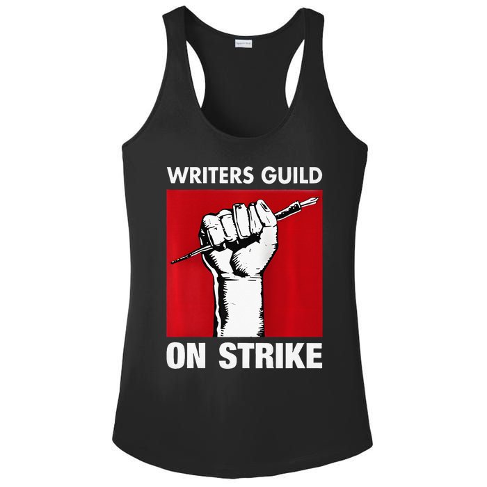 Writers Guild Of America On Strike Anti AI Chatbots WGA Ladies PosiCharge Competitor Racerback Tank