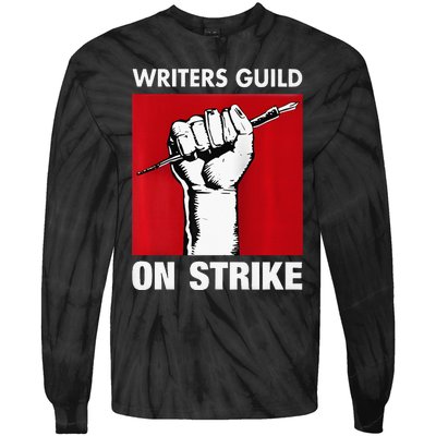 Writers Guild Of America On Strike Anti AI Chatbots WGA Tie-Dye Long Sleeve Shirt