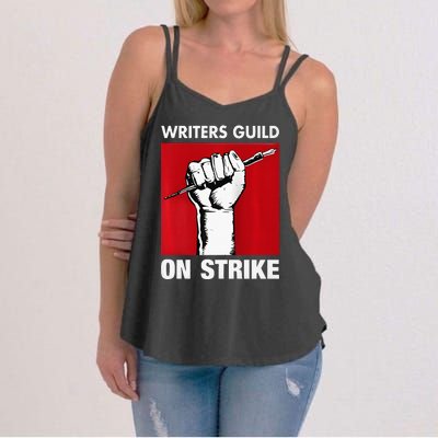 Writers Guild Of America On Strike Anti AI Chatbots WGA Women's Strappy Tank