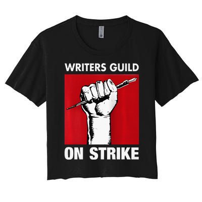 Writers Guild Of America On Strike Anti AI Chatbots WGA Women's Crop Top Tee