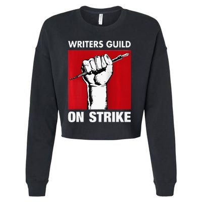 Writers Guild Of America On Strike Anti AI Chatbots WGA Cropped Pullover Crew