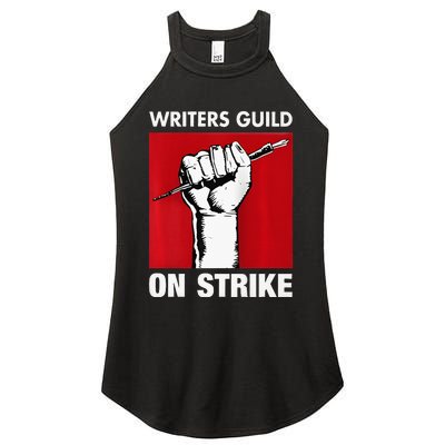 Writers Guild Of America On Strike Anti AI Chatbots WGA Women's Perfect Tri Rocker Tank