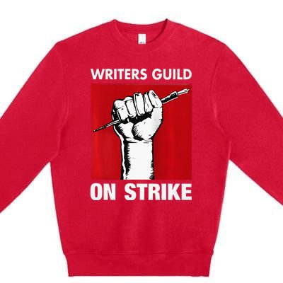 Writers Guild Of America On Strike Anti AI Chatbots WGA Premium Crewneck Sweatshirt