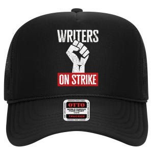 Writers Guild Of America On Strike Anti AI Chatbots WGA High Crown Mesh Back Trucker Hat