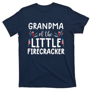 Wo grandma of the little firecracker funny 4th of july T-Shirt