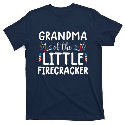 Wo grandma of the little firecracker funny 4th of july T-Shirt