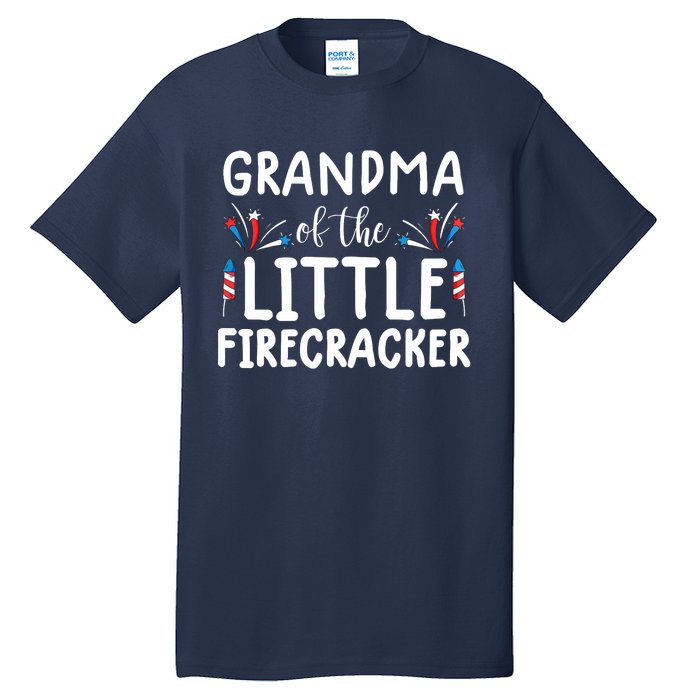 Wo grandma of the little firecracker funny 4th of july Tall T-Shirt