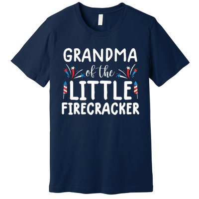 Wo grandma of the little firecracker funny 4th of july Premium T-Shirt