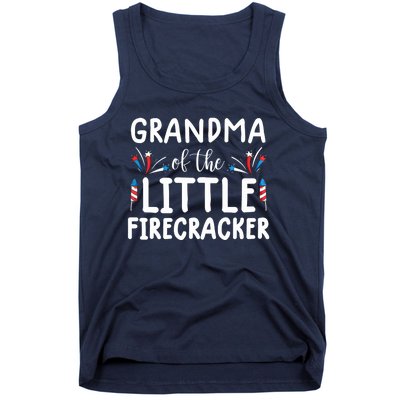 Wo grandma of the little firecracker funny 4th of july Tank Top