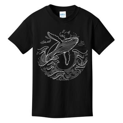 Whale Gifts Ocean Waves Humpback Whale Gifts Kids T-Shirt