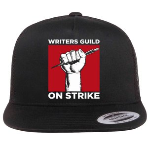 Writers Guild Of America On Strike Flat Bill Trucker Hat