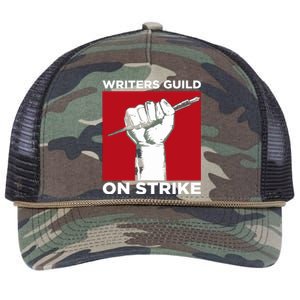 Writers Guild Of America On Strike Retro Rope Trucker Hat Cap