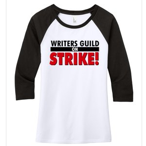 Writers Guild On Strike Women's Tri-Blend 3/4-Sleeve Raglan Shirt