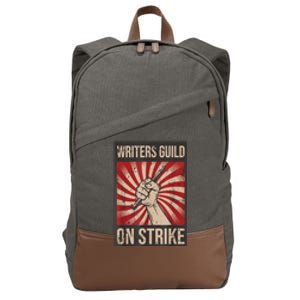 Writers Guild Of America On Strike Anti Ai Chatbots WGA Cotton Canvas Backpack