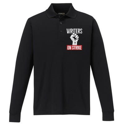 Writers Guild Of America On Strike Anti AI Chatbots WGA Performance Long Sleeve Polo