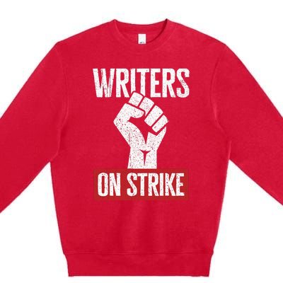 Writers Guild Of America On Strike Anti AI Chatbots WGA Premium Crewneck Sweatshirt