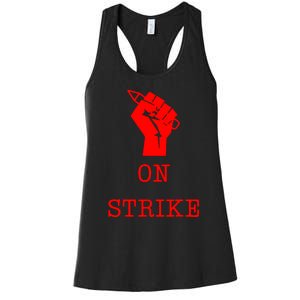 Writers Guild Of America On Strike Anti AI Chatbots WGA Women's Racerback Tank