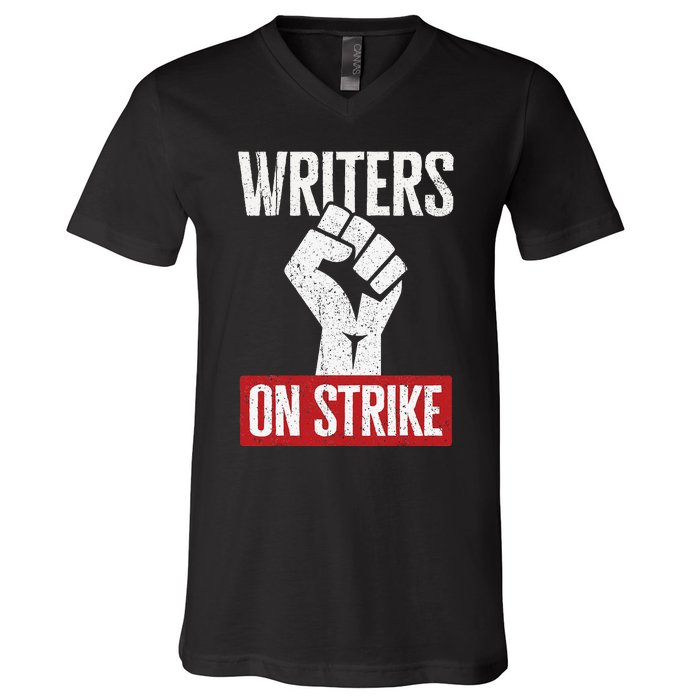 Writers Guild Of America On Strike Anti AI Chatbots WGA V-Neck T-Shirt