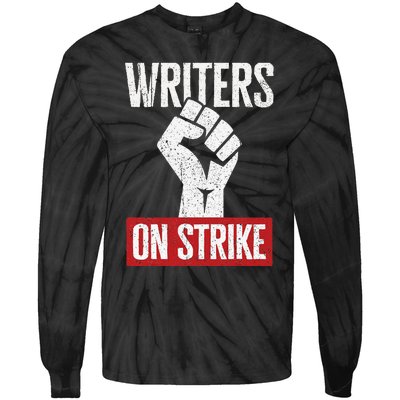 Writers Guild Of America On Strike Anti AI Chatbots WGA Tie-Dye Long Sleeve Shirt