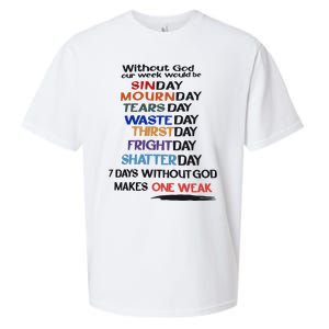 Without God Our Week Would Be Sinday Mournday Tearsday Sueded Cloud Jersey T-Shirt