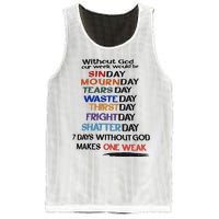 Without God Our Week Would Be Sinday Mournday Tearsday Mesh Reversible Basketball Jersey Tank