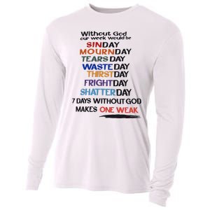 Without God Our Week Would Be Sinday Mournday Tearsday Cooling Performance Long Sleeve Crew