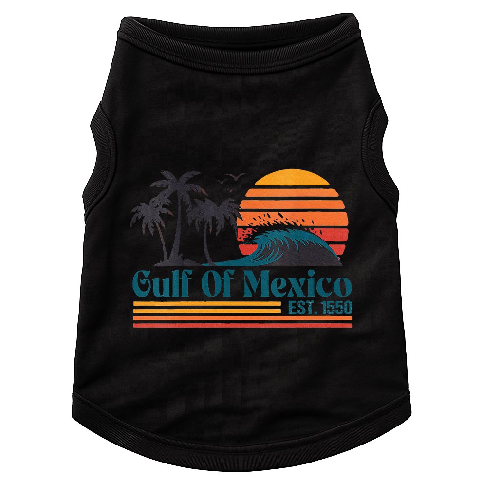 Women Gulf Of Mexico Est 1550 Retro Vintage Beach Gulf Of Mexico Doggie Tank