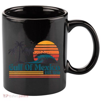 Women Gulf Of Mexico Est 1550 Retro Vintage Beach Gulf Of Mexico 11oz C Handle Ceramic Mug