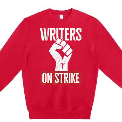 WGA Writers Guild Of America On Strike Premium Crewneck Sweatshirt