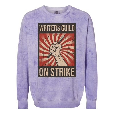 Writers Guild Of America On Strike Anti Ai Chatbots WGA Colorblast Crewneck Sweatshirt