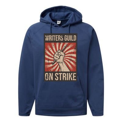 Writers Guild Of America On Strike Anti Ai Chatbots WGA Performance Fleece Hoodie