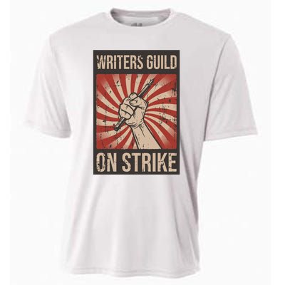 Writers Guild Of America On Strike Anti Ai Chatbots WGA Cooling Performance Crew T-Shirt