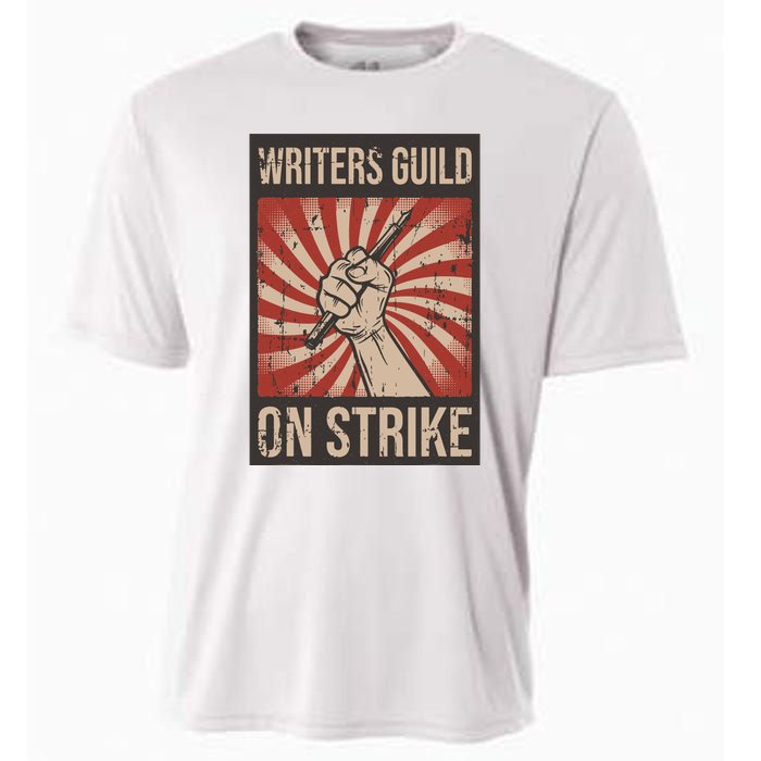 Writers Guild Of America On Strike Anti Ai Chatbots WGA Cooling Performance Crew T-Shirt