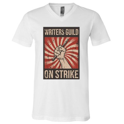 Writers Guild Of America On Strike Anti Ai Chatbots WGA V-Neck T-Shirt