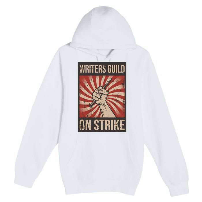 Writers Guild Of America On Strike Anti Ai Chatbots WGA Premium Pullover Hoodie