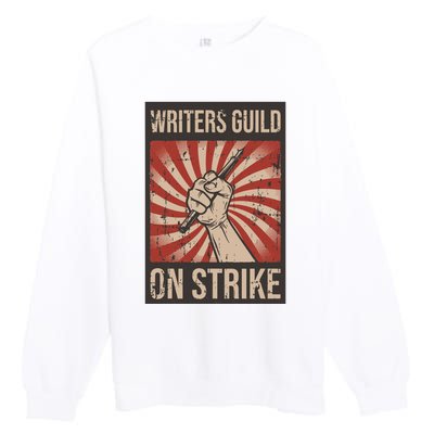 Writers Guild Of America On Strike Anti Ai Chatbots WGA Premium Crewneck Sweatshirt