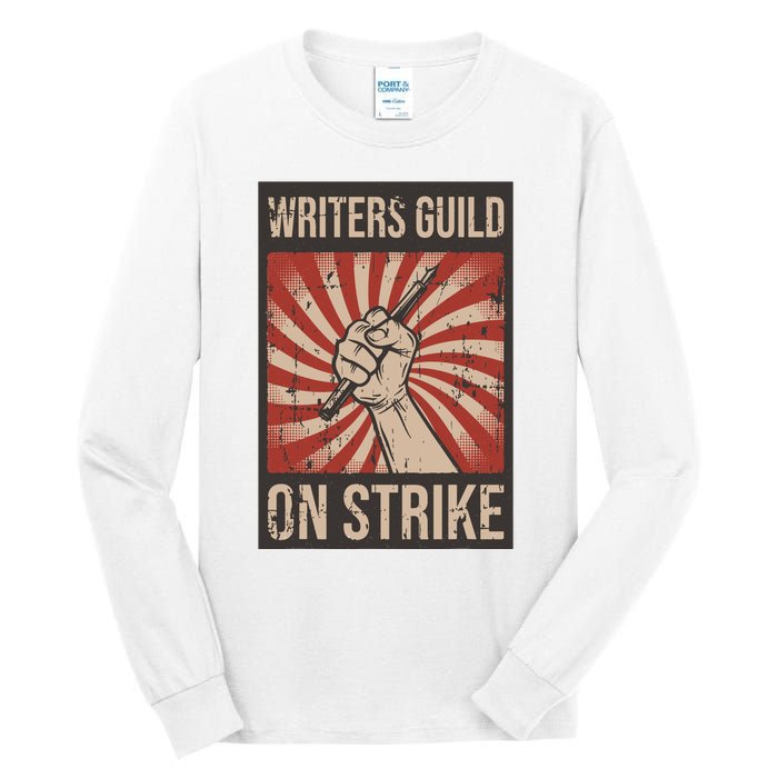 Writers Guild Of America On Strike Anti Ai Chatbots WGA Tall Long Sleeve T-Shirt