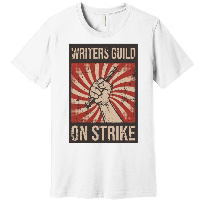 Writers Guild Of America On Strike Anti Ai Chatbots WGA Premium T-Shirt