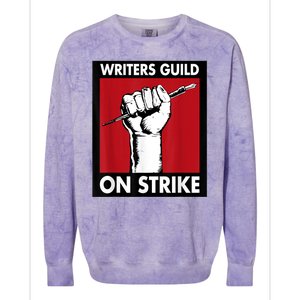 WGA Writers Guild Of America On Strike Colorblast Crewneck Sweatshirt