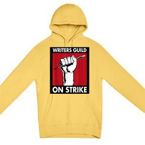 WGA Writers Guild Of America On Strike Premium Pullover Hoodie