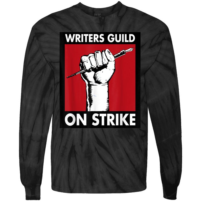 WGA Writers Guild Of America On Strike Tie-Dye Long Sleeve Shirt