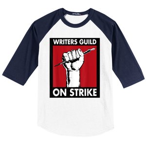 WGA Writers Guild Of America On Strike Baseball Sleeve Shirt