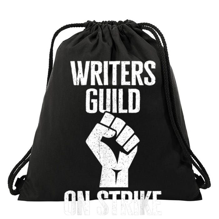 WGA Writers Guild Of America On Strike Drawstring Bag