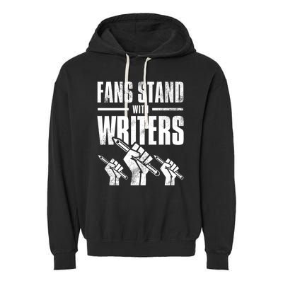 WGA Writers Guild Of America On Strike Premium Garment-Dyed Fleece Hoodie