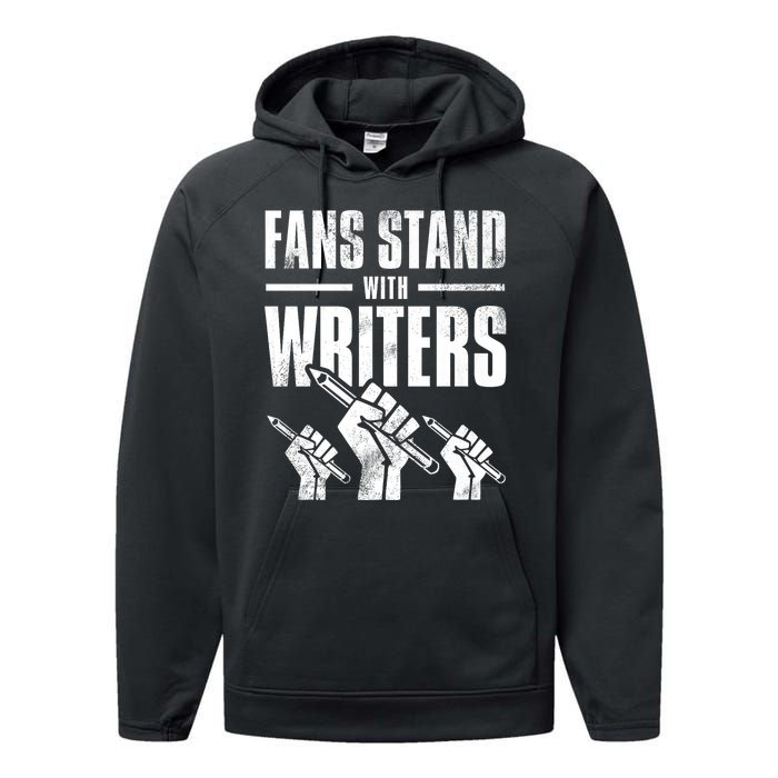 WGA Writers Guild Of America On Strike Premium Performance Fleece Hoodie