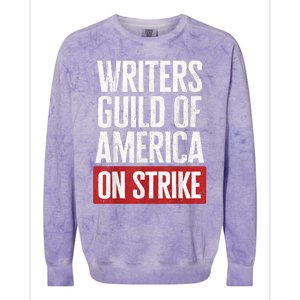 WGA Writers Guild Of America On Strike Colorblast Crewneck Sweatshirt