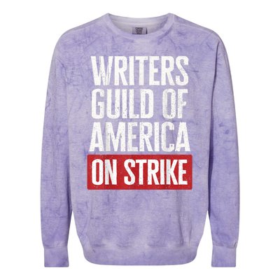 WGA Writers Guild Of America On Strike Colorblast Crewneck Sweatshirt