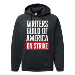 WGA Writers Guild Of America On Strike Performance Fleece Hoodie