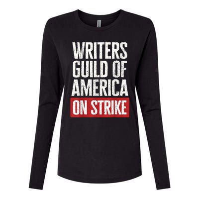 WGA Writers Guild Of America On Strike Womens Cotton Relaxed Long Sleeve T-Shirt