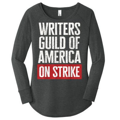 WGA Writers Guild Of America On Strike Women's Perfect Tri Tunic Long Sleeve Shirt